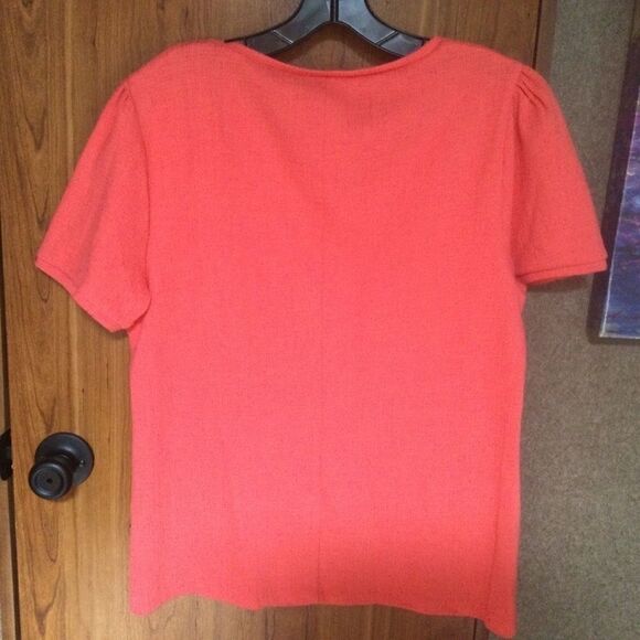 NWOT. J Crew Coral Short Sleeve Blouse Women’s L - Picture 4 of 7